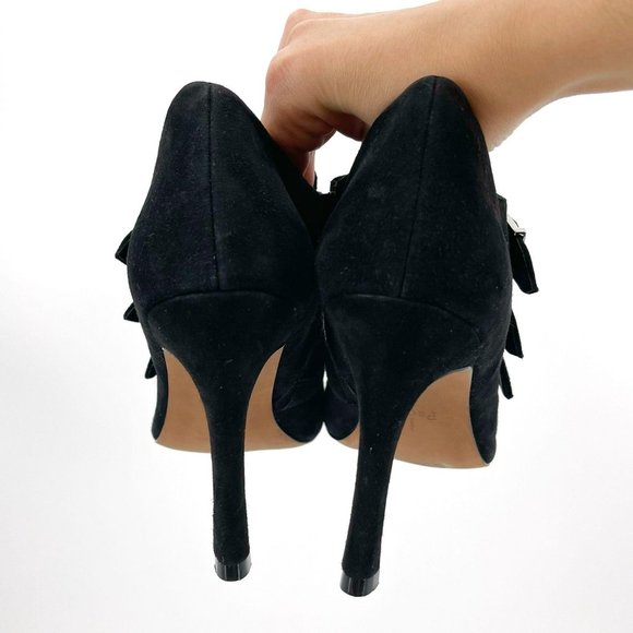 Linea Paolo Ivy Black Suede Pointy Toe Buckle Stiletto High Heel Bootie Size 9 - Picture 7 of 12